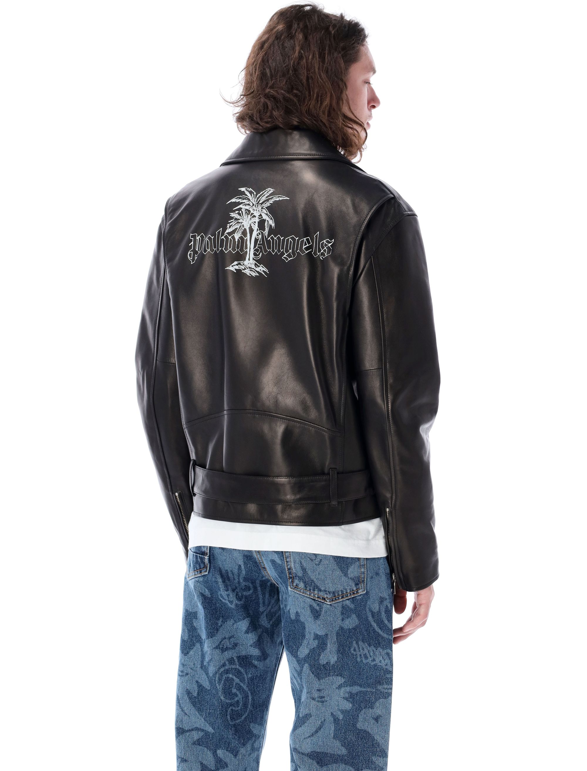 PA sleek leather jacket, color BLACK | Spazio Pritelli