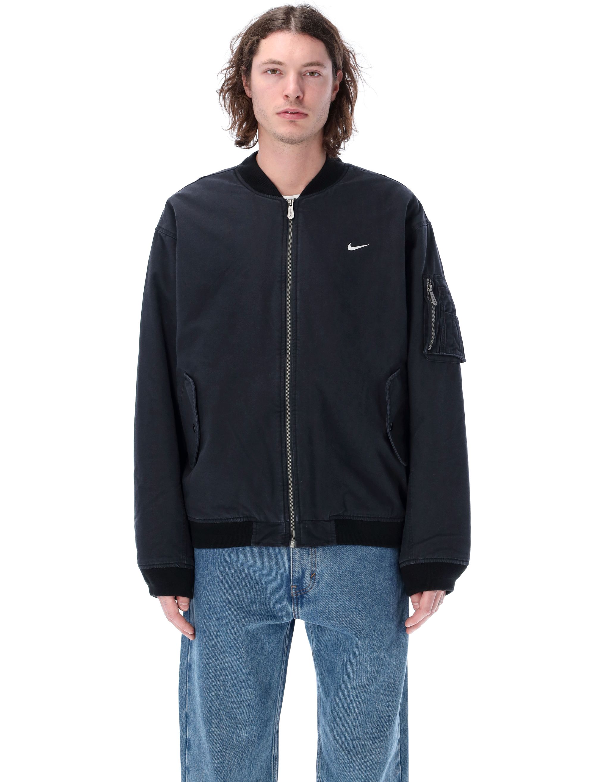 Woven flight jacket, color BLACK Spazio Pritelli Official site