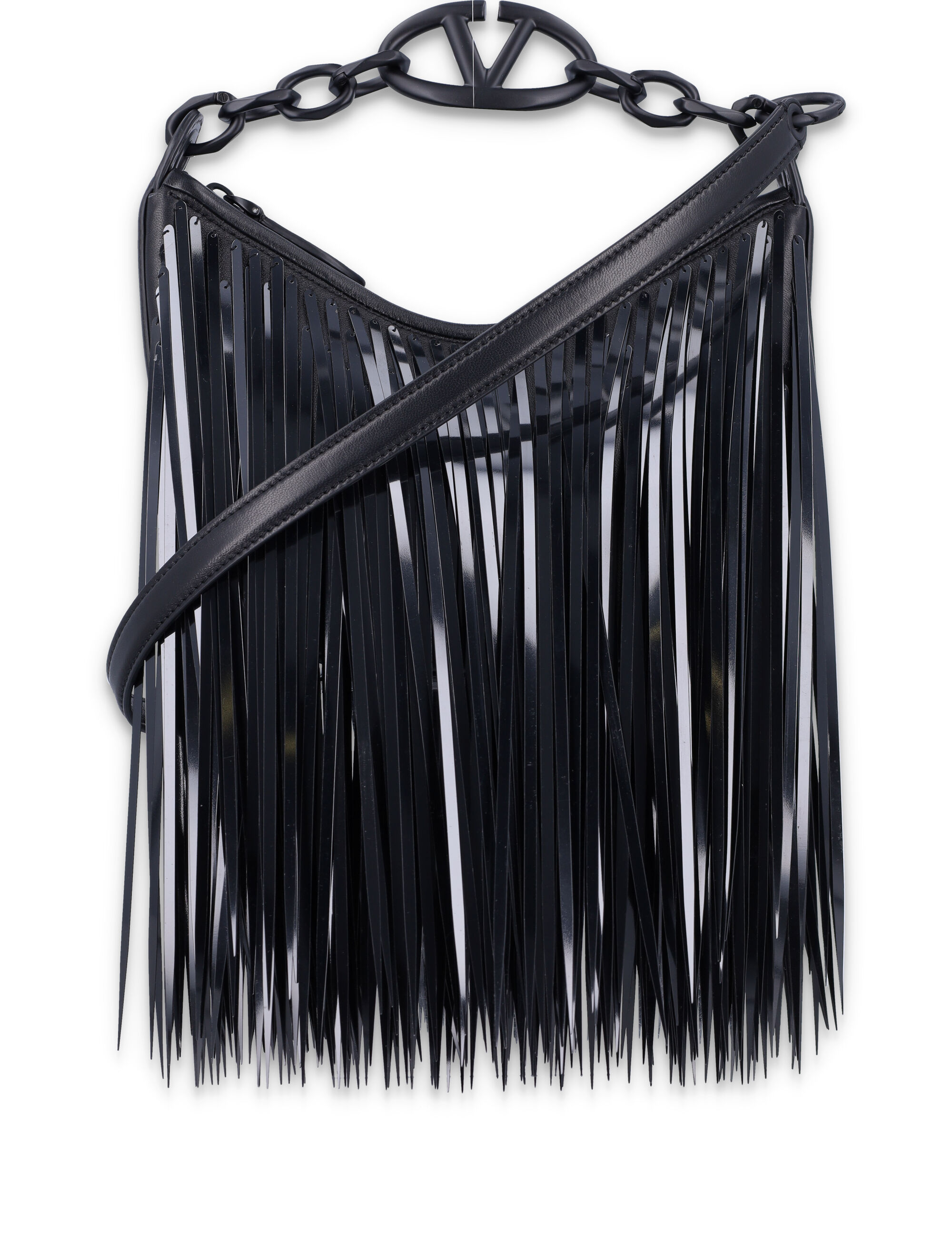 ショルダーバッグ・ポシェット VALENTINO FW24 VLOGO MOON BAG FRINGES (5W0B0Q43VHU 0NO) Valentino Introduces the VLOGO Moon Bag for SS 2024 - PurseBlog