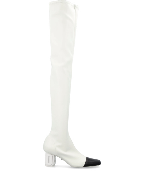 Logo embossed over-the-knee boots - Shoes | Spazio Pritelli