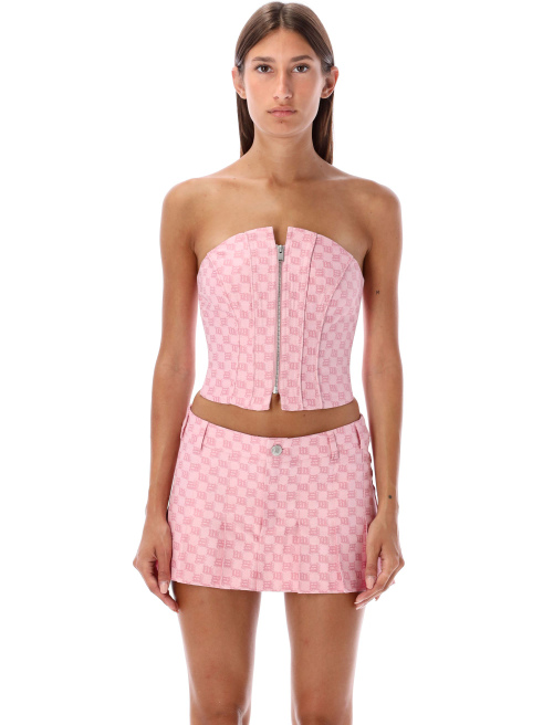 Jacquard canvas monogram corset top - Designers | Spazio Pritelli