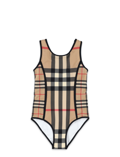 Contrast check stretch nylon swimsuit - Girl | Spazio Pritelli