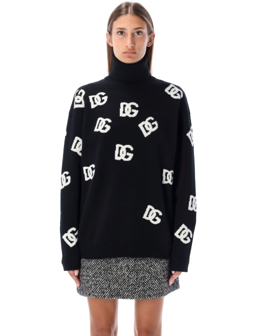 Virgin wool turtleneck with inlaid DG logo - Knitwear | Spazio Pritelli