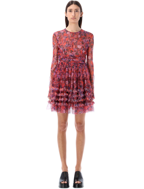 Floral mini-dress with ruffles - Mini dress | Spazio Pritelli