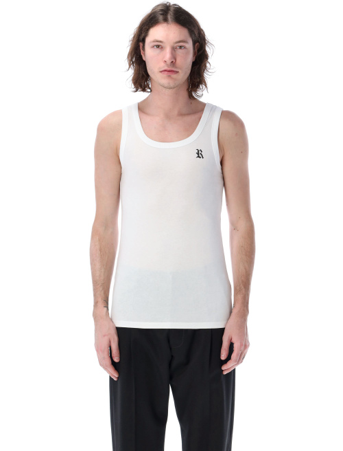 Tank top with R print and leather patch - T-shirt | Spazio Pritelli