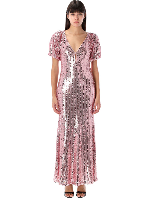 Sequins midi V-neck dress - Apparel | Spazio Pritelli