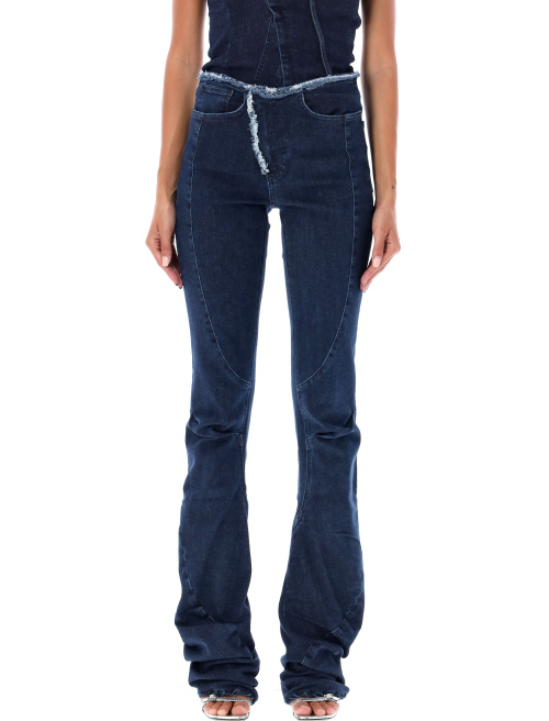 Raw-edge drape denim pants - Apparel | Spazio Pritelli