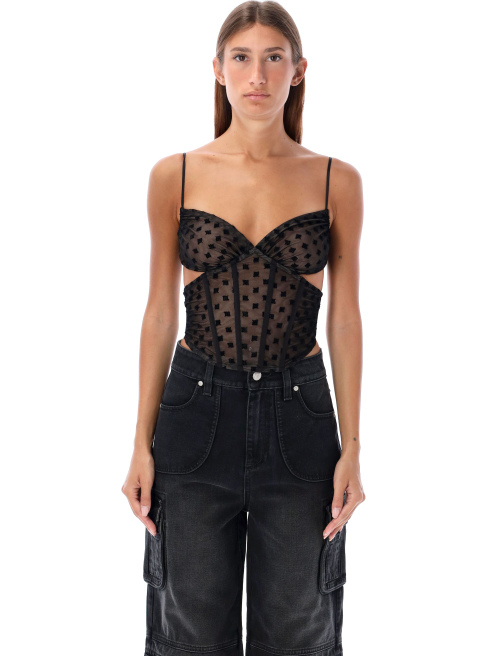 Mesh monogram corset - Clothing | Spazio Pritelli