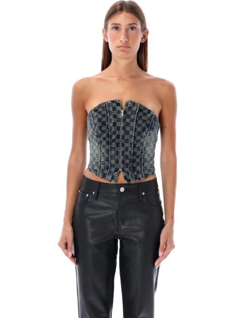 Jacquard denim monogram corset - Clothing | Spazio Pritelli