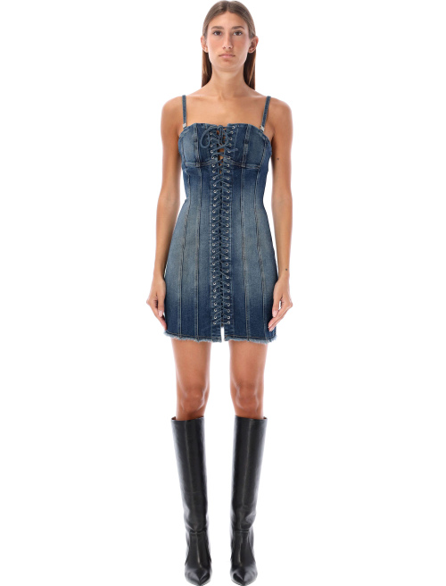 Lara laced denim mini dress - Clothing | Spazio Pritelli