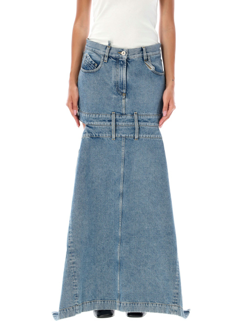 Longuette denim skirt cut out - Clothing | Spazio Pritelli
