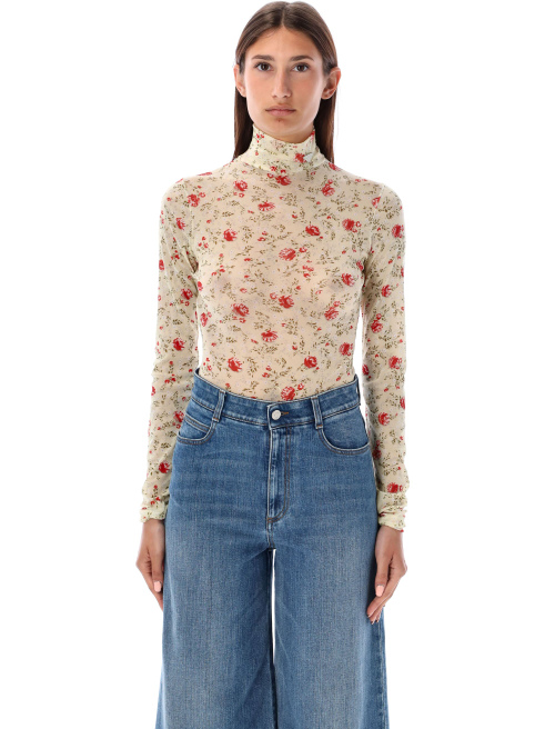 Printed stretch tulle bodysuit - Designers | Spazio Pritelli