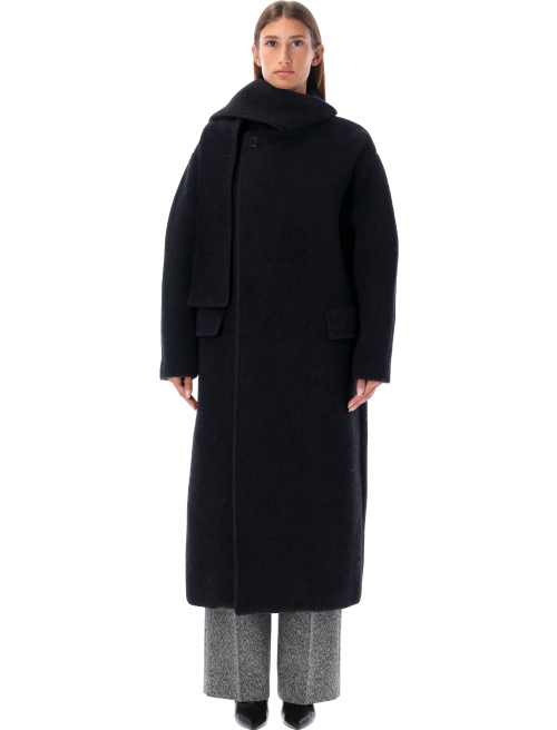 Scarfed collar long coat - Woman | Spazio Pritelli