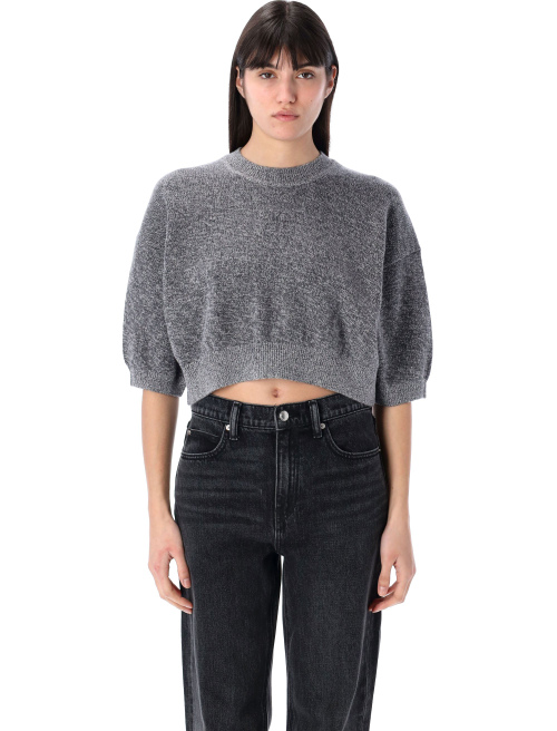 Logo-embossed high-frequency cropped sweater - Knitwear | Spazio Pritelli