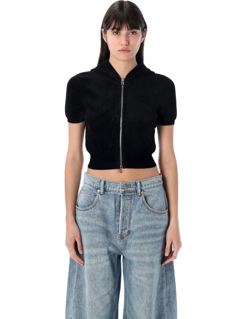 Cropped zip-up hoodie - Fleece | Spazio Pritelli