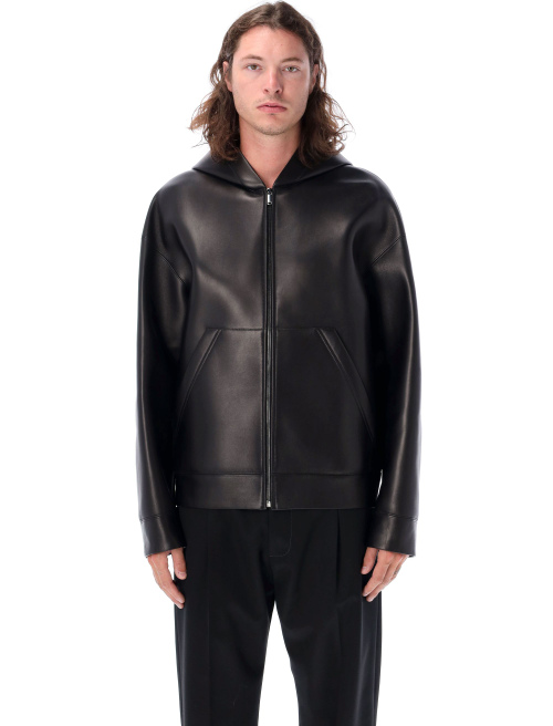 Hooded leather bomber - Leather | Spazio Pritelli