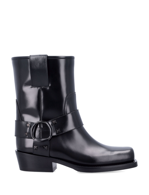 Rockstud leather biker ankle boots - Shoes | Spazio Pritelli
