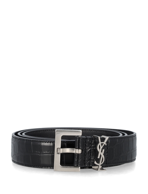 Cassandre belt in crocodile-embossed leather - SAINT LAURENT | Spazio Pritelli