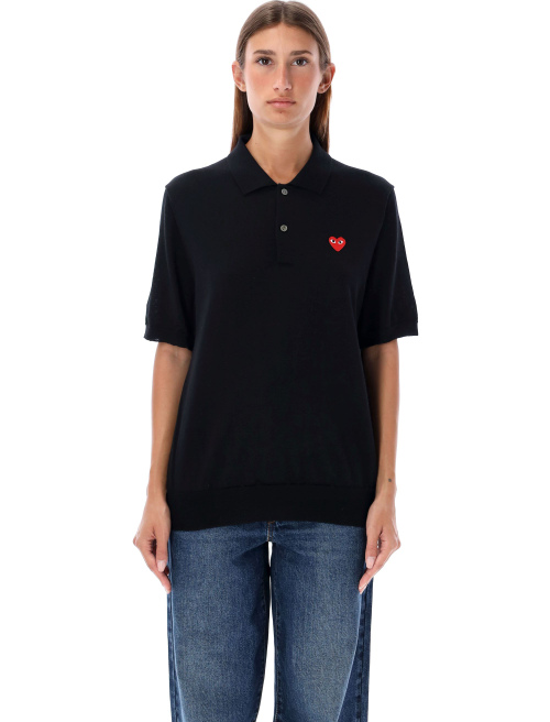 Red Heart knit polo shirt - Knitwear | Spazio Pritelli