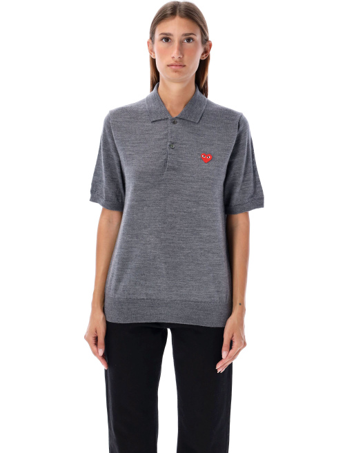 Red Heart knit polo shirt - Knitwear | Spazio Pritelli