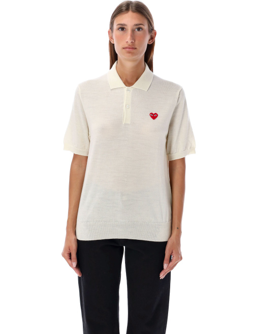Red Heart knit polo shirt - Knitwear | Spazio Pritelli
