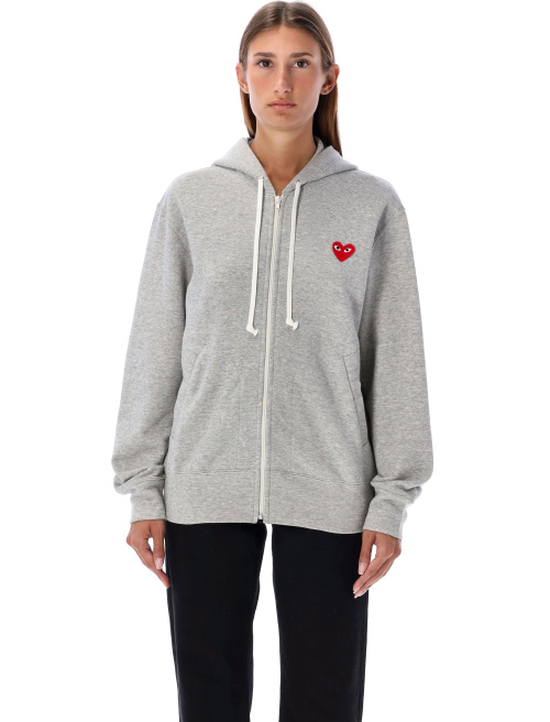 Red heart zipped hoodie - Fleece | Spazio Pritelli