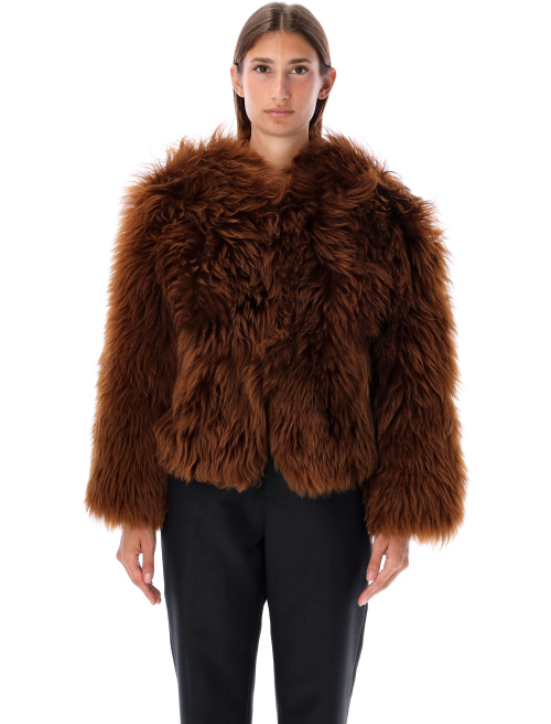 Cropped curly shearling jacket - Sales | Spazio Pritelli