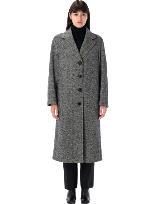 Single-breasted herringbone wool coat - Outerwear | Spazio Pritelli