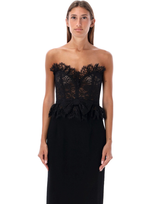 Bow lace bustier top - Clothing | Spazio Pritelli