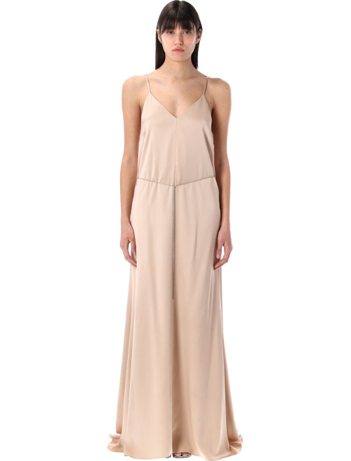 Matt satin long dress - FENDI | Spazio Pritelli
