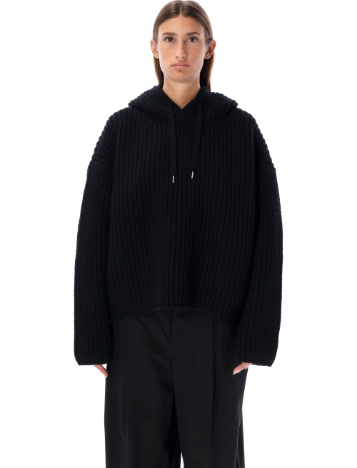 Ribbed knit oversized hoodie - Woman | Spazio Pritelli
