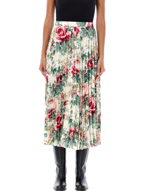 Floral pleated midi skirt - Woman | Spazio Pritelli