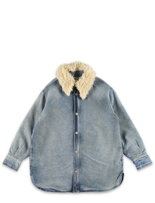 Kid - Shearling-collar denim shirt jacket - Kids | Spazio Pritelli