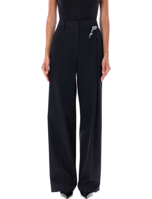 Crystal brooch gabardine pant - Pants | Spazio Pritelli