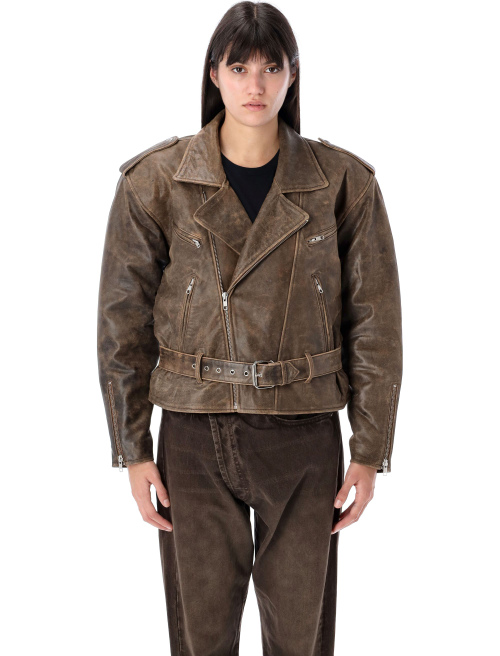 Exaggerated shoulder motorcycle jacket - Apparel | Spazio Pritelli