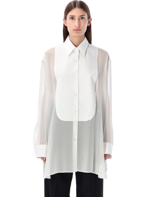 S-Wave Silk Chiffon Tuxedo Shirt - Shirt | Spazio Pritelli