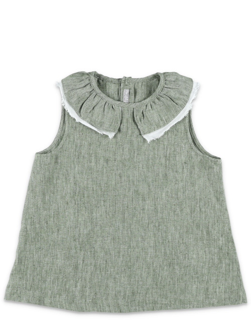 Mélange linen top - Girl | Spazio Pritelli
