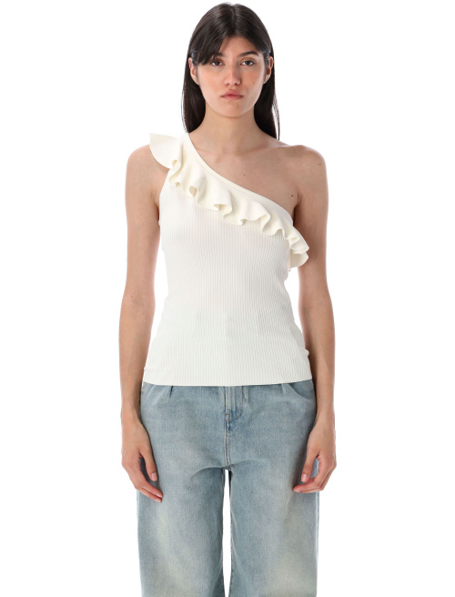 Rhiannon frill asymmetric tank - Top | Spazio Pritelli