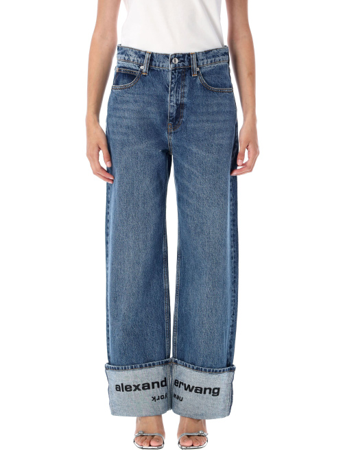 Logo-embroidered mid-rise jeans - Jeans | Spazio Pritelli