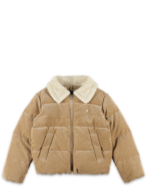 Kid - Vintage khaki cotton corduroy down jacket - Girl | Spazio Pritelli
