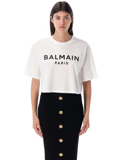 Printed logo cropped t-shirt - T-shirt | Spazio Pritelli