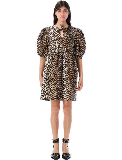 Leopard tie string mini dress - Mini dress | Spazio Pritelli