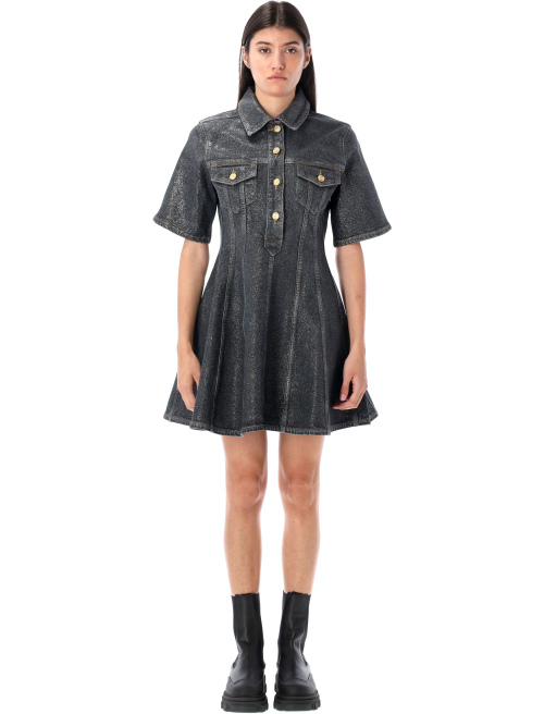 Shimmery Foil denim mini dress - Mini dress | Spazio Pritelli