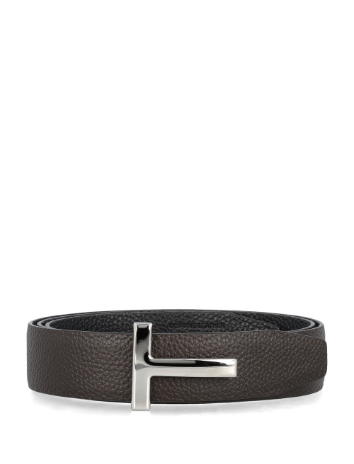 T grainy leather belt - Designers | Spazio Pritelli