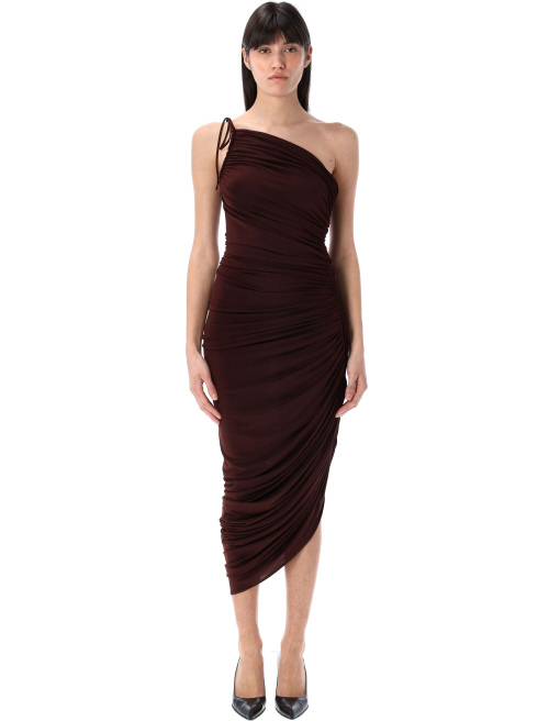 Asymmetrical draped midi dress - Long dress | Spazio Pritelli