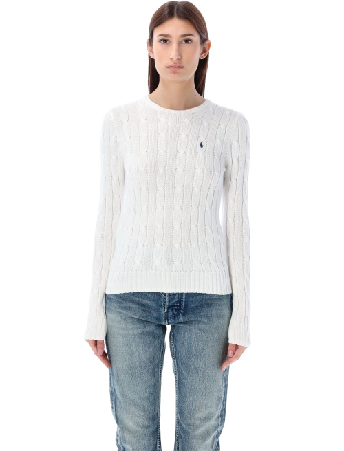Cable-knit cotton crewneck sweater - Knitwear | Spazio Pritelli