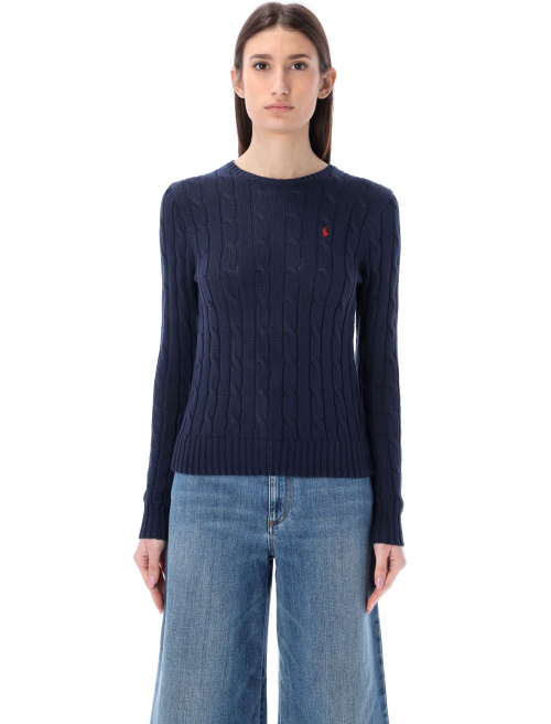 Cable-knit cotton crewneck sweater - Knitwear | Spazio Pritelli