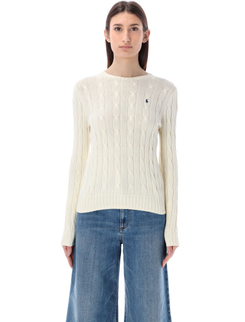Cable-knit cotton crewneck sweater - Knitwear | Spazio Pritelli