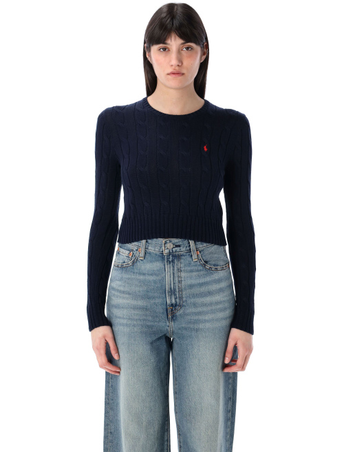 Cable-Knit cotton cropped jumper - Knitwear | Spazio Pritelli