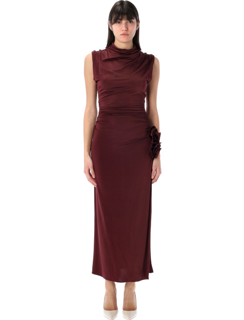 Draped high neck midi dress - Apparel | Spazio Pritelli